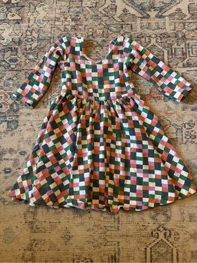 Alice + Ames checkered print dress, girls 4T